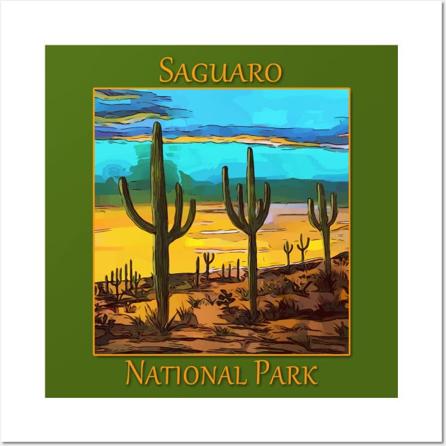 Saguaro from the Saguaro National Park in Arizona Wall Art by WelshDesigns